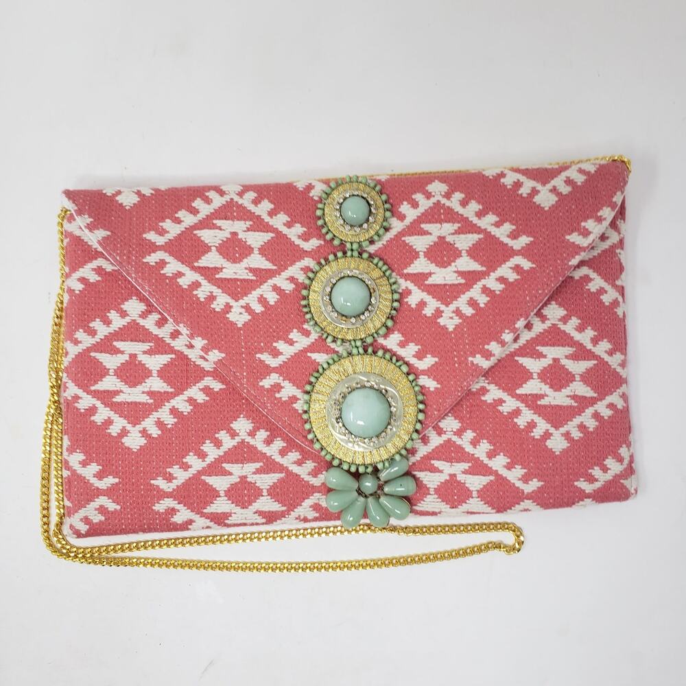 Shoulder Bag Bead and Metal Accent Gold Chain Strap - Picture 5 of 6